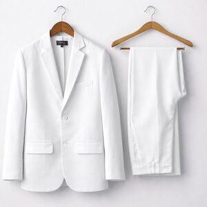 Gino Giovani White Suit for Boys, Size 16, 2-Piece Set, Like New